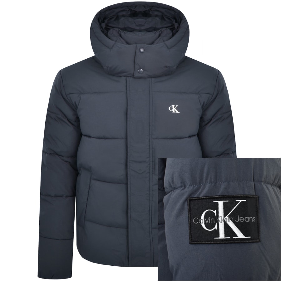 Calvin Klein Jeans Hooded Puffer Jacket Blue Mainline Menswear United States